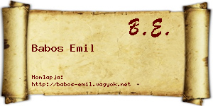 Babos Emil névjegykártya