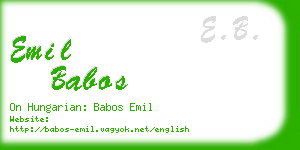 emil babos business card